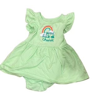 Cat & Jack St. Patrick’s day dress and bloomers - green - Good Luck Charm - 12m